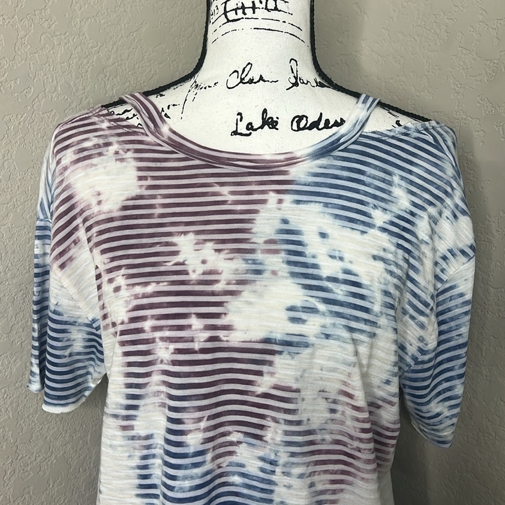 700 - T.LA Anthropologie NWT Blue/Purple Short Sleeve Top, Size Small - Picture 2 of 8